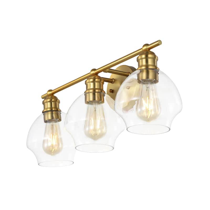 SAFAVIEH Hayam 3-Light Bathroom Vanity Wall Sconce (LED Bulbs Included) - 22.5 In. W x 7.25 In. D x 9.25 In. H - 23Wx7Dx9H