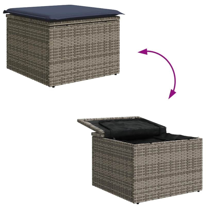 vidaXL 8 Piece Garden Sofa Set with Cushions - 117.1×52.2×27.2