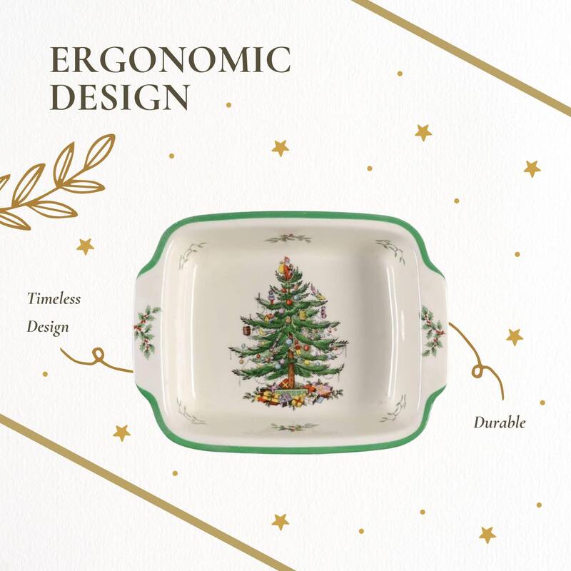 Spode Christmas Tree Rectangular Handled Dish