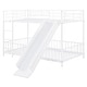 preview thumbnail 20 of 36, Unique Design Twin over Twin Size Metal Bunk Bed with Slide and Guardrails