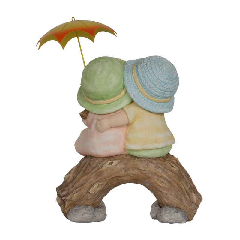 Boy and Girl With Umbrella Statue