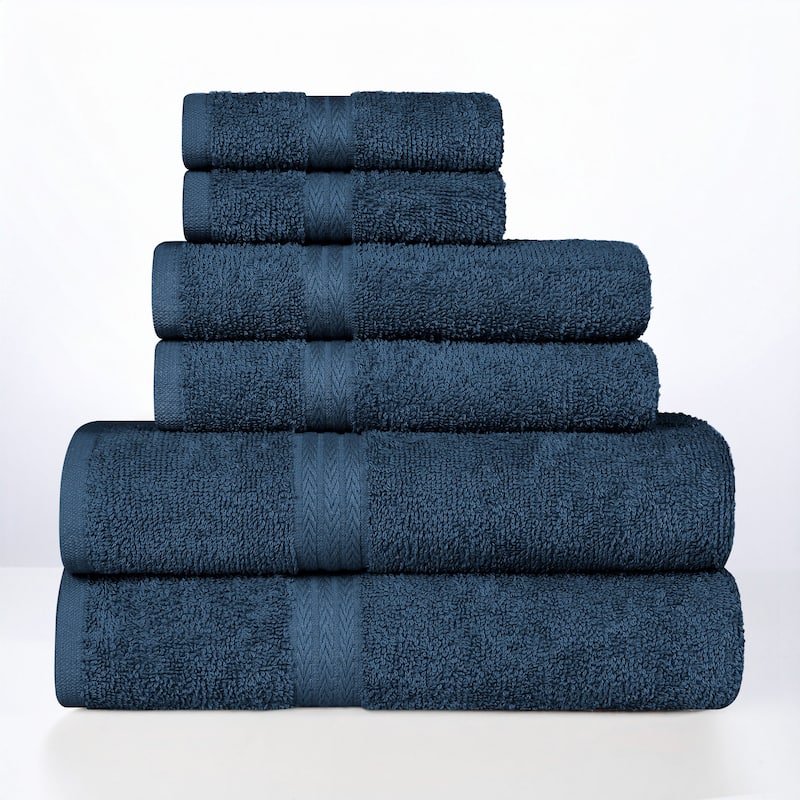 Superior Miami 100% Cotton 6-Piece Towel Set - Lightweight & Quick Drying