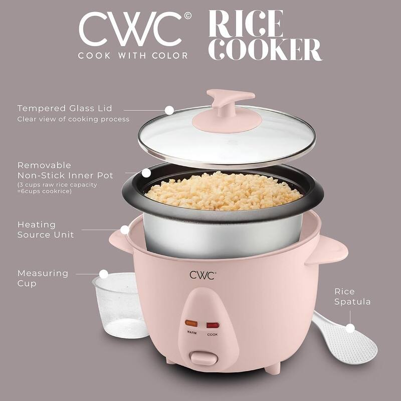 COOK WITH COLOR 6 Cup Rice Cooker 300W - Effortless Cooking