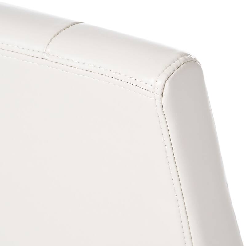 Faux Leather Dining Chair Set of 2, Modern High-Back Kitchen Chair with Wooden Legs, Armless Side Chair