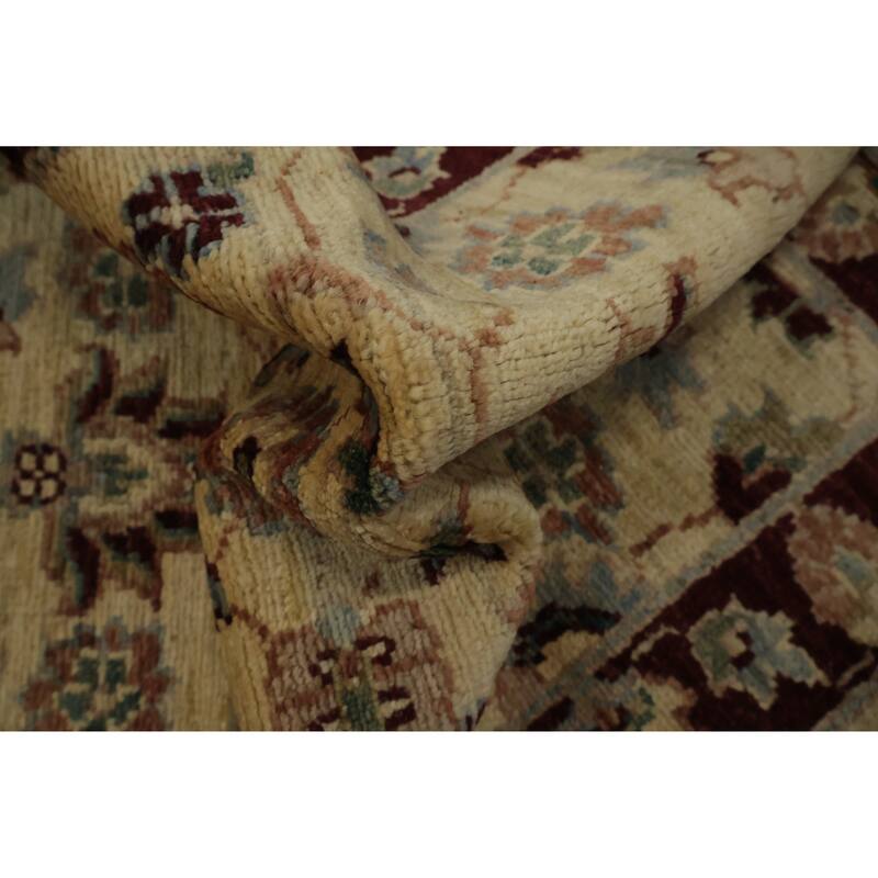 Hand Knotted Oriental 100% Wool Carpet Traditional Floral Beige & Ivories Chobi-Peshawar Area Rug - 2' 10'' X 1' 11''