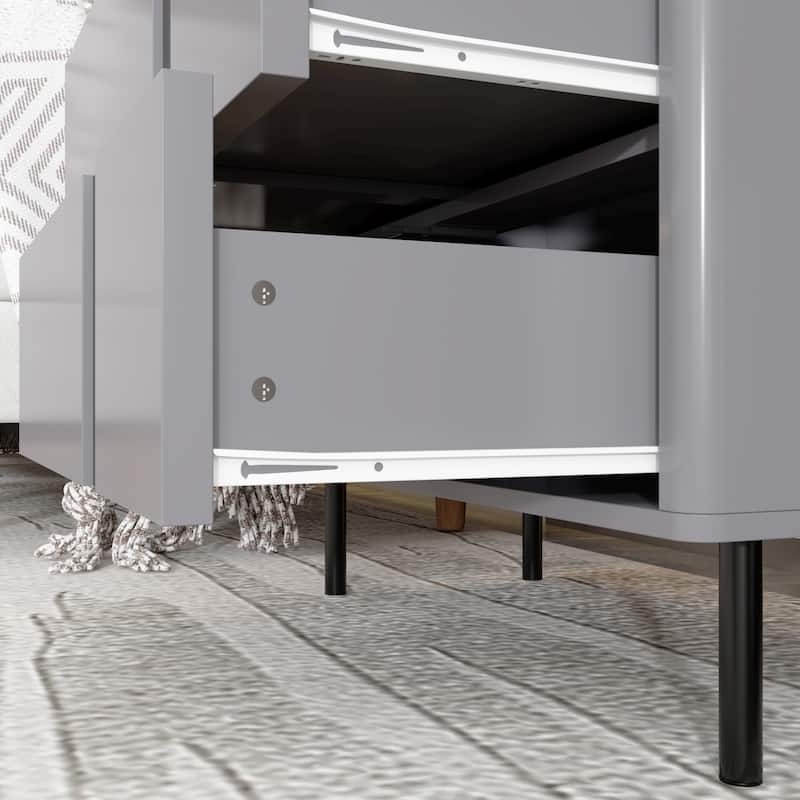 5-Drawer Modern Wooden Dresser with Adjustable Metal Legs