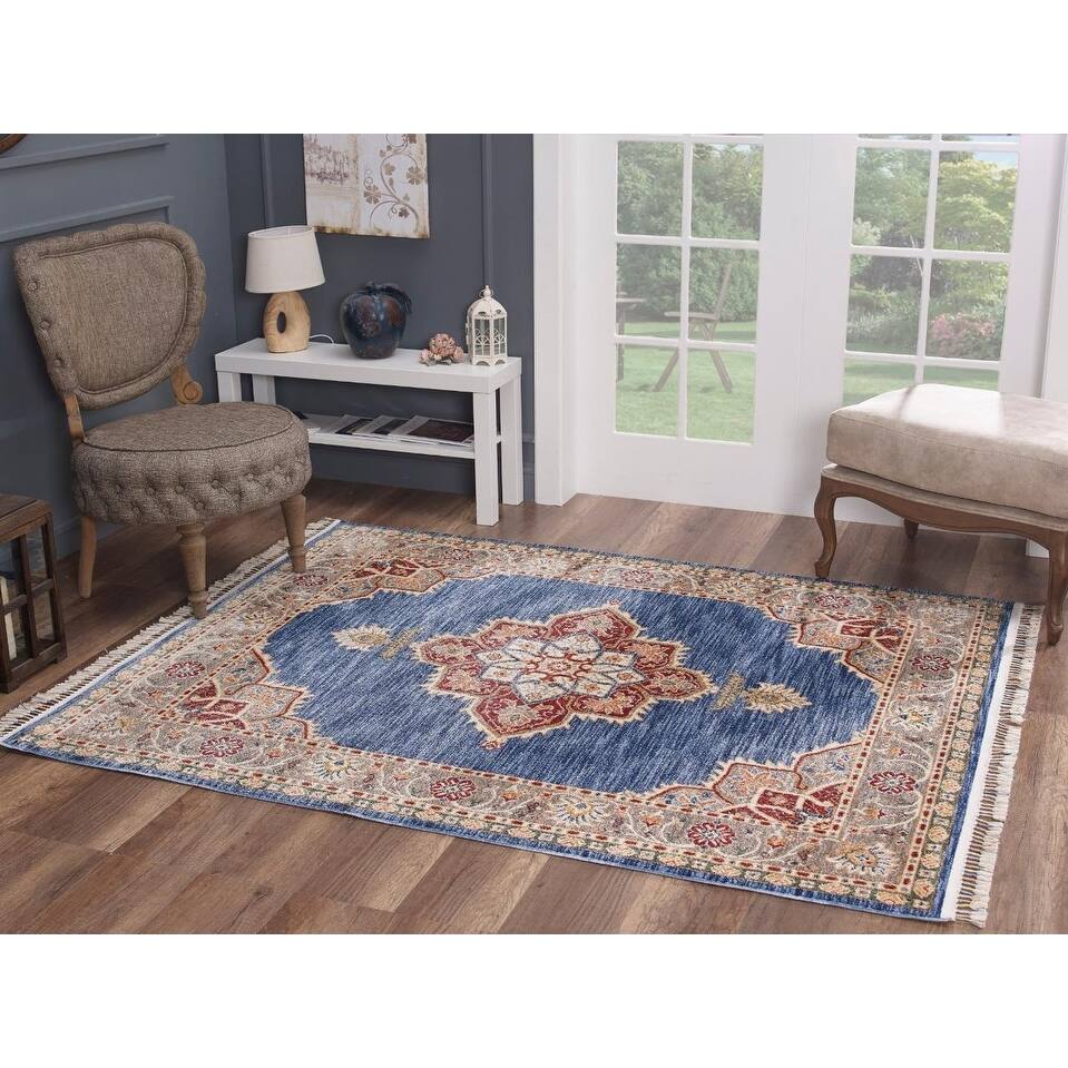 Luxe Weavers Otika Collection Blue 5x7 Oriental Area Rug - 5' x 8'/Surplus