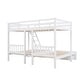 preview thumbnail 17 of 18, Reliable Safety Design Bunk Bed with Ladder and Drawers, Maximized Space, Full Over Twin & Twin, White