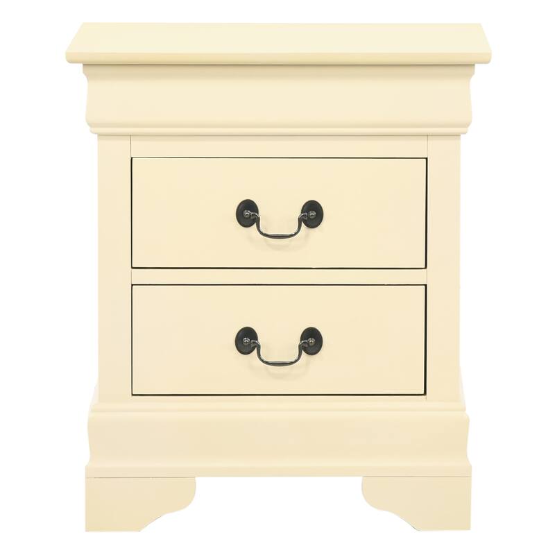 Wood 2 Drawer Nightstand