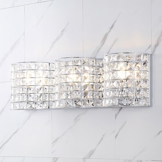 Jayne Deco 3-Light Metal/Crystal Classic Glam LED Vanity Light, by JONATHAN  Y