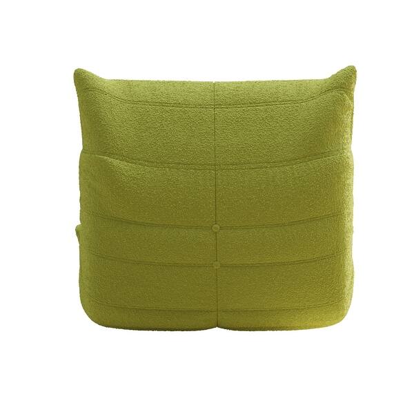 Lshape Symmetry Armless Green Single Sofa Corner Floor Lounge Chair