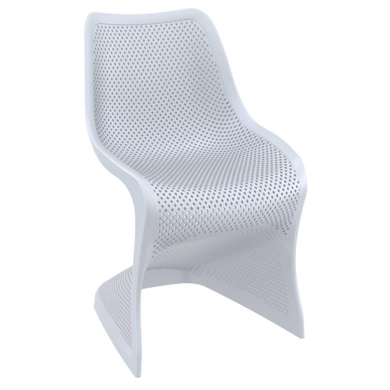 33.5" Silvery Gray Outdoor Patio Dining Chair