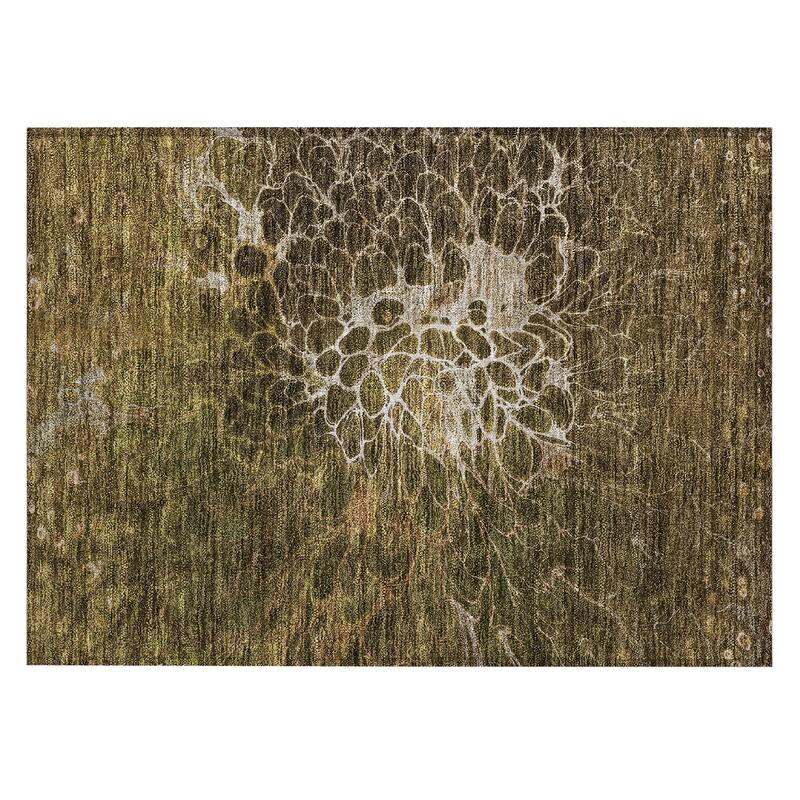 Machine Washable Indoor/ Outdoor Chantille Modern Floral Rug