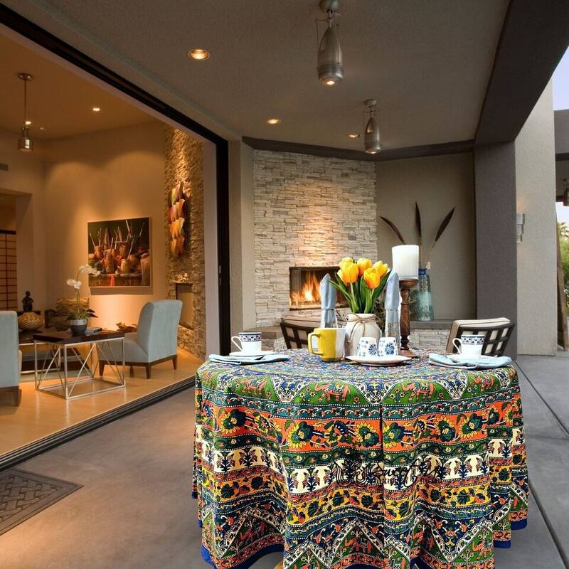 Cotton Mandala Floral Elephant Printed Tablecloth Collection