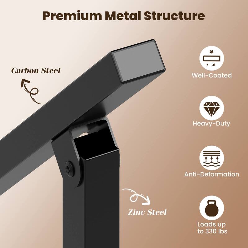Costway 1/2 PCS Handrail for Outdoor 0-2/0-3 Steps with Flexible Angle