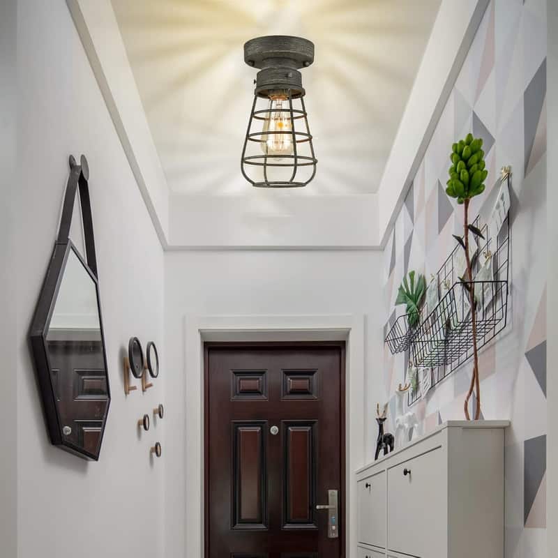 Farmhouse light fixture rust kitchen lamp ceiling iron, metal ceiling light