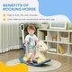 preview thumbnail 5 of 7, Qaba 4 in 1 Rocking Horse for Toddles 2-5 Years, Baby Ride on Horse with Detachable Push Handle & Balance Board, Blue
