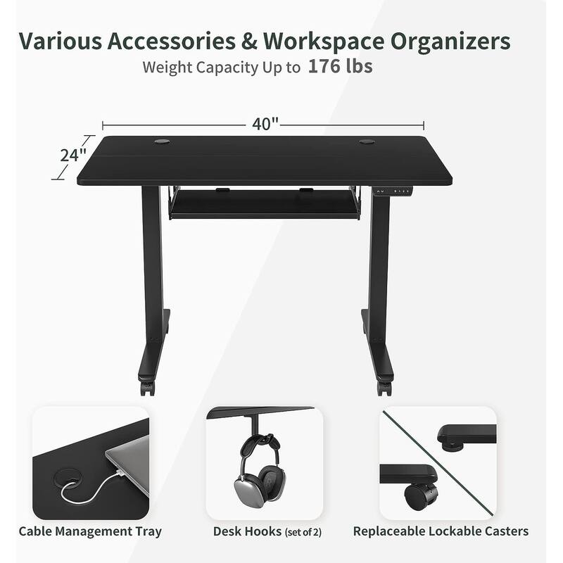 FEZIBO/Home Office Furniture/Wood/Desk With Keyboard Tray/Desks