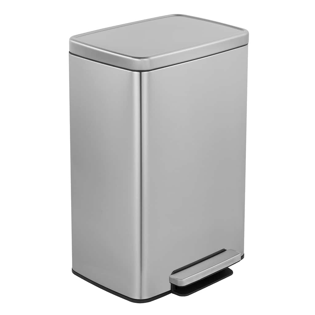 Innovaze 13 Gal./50 Liter Rectangular Stainless Steel Step-on Trash Can for Kitchen