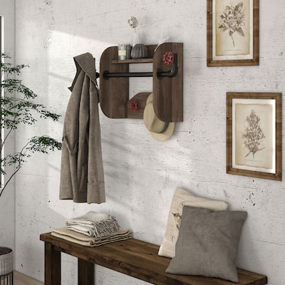 DH BASIC Industrial 27-inch Metal 1-Tier Wall Mounted Coat Rack by Denhour