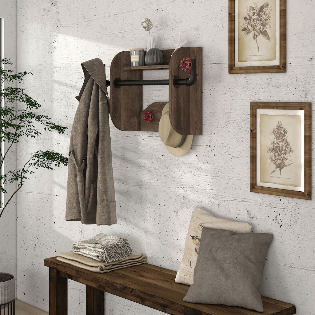 DH BASIC Industrial 27-inch Metal 1-Tier Wall Mounted Coat Rack by Denhour