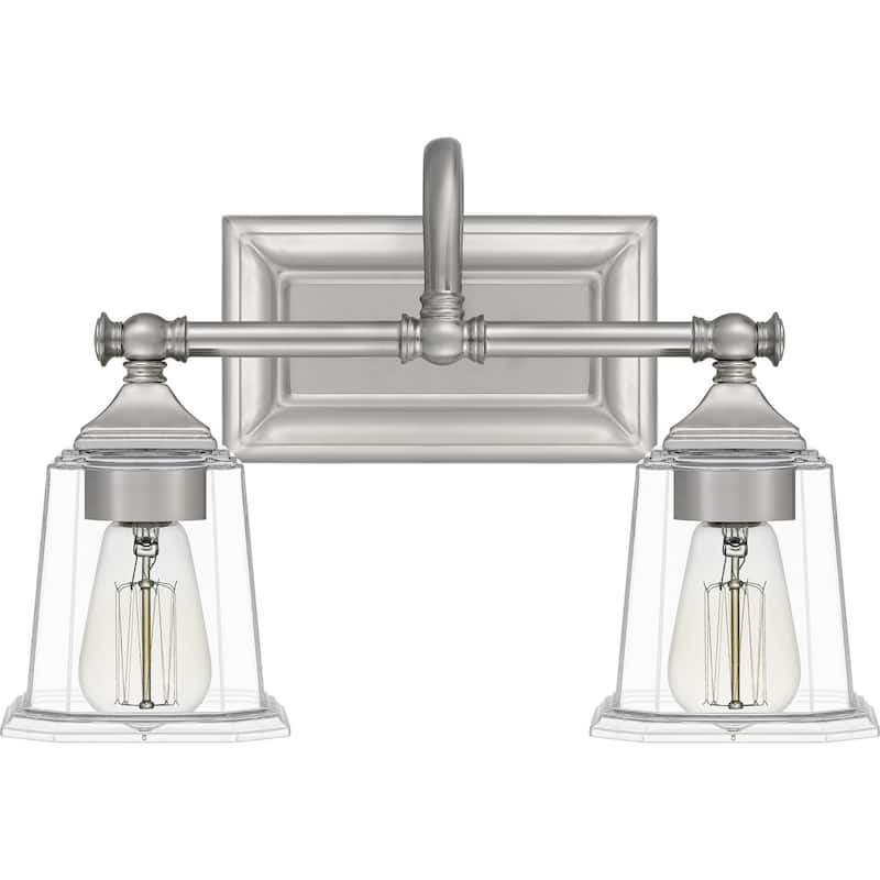Nicholas 2-Light Bathroom Vanity Light in Brushed Nickel - Brushed Nickel
