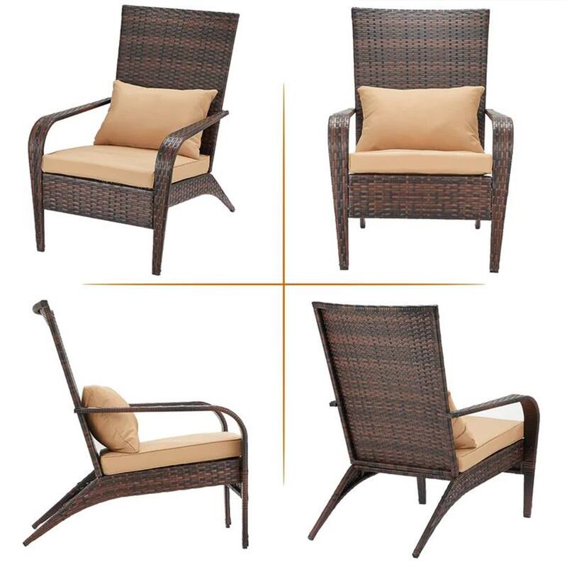 AECOJOY Patio Chairs High Back Wicker Outdoor Dining Chair(Set of 2)