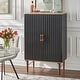 preview thumbnail 1 of 6, angelo:HOME Minka Mid-Century Scalloped Front Cabinet Black