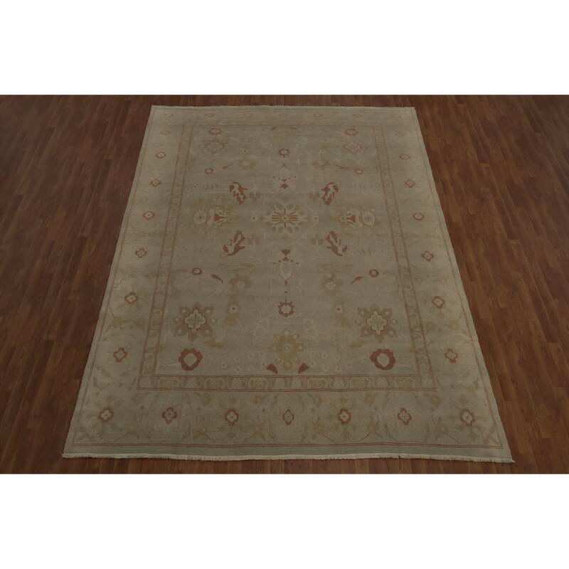 Hand Knotted Oriental 100% Wool Carpet Traditional All-Over Beige & Ivories Ziegler Area Rug - 12' 2'' X 8' 10''