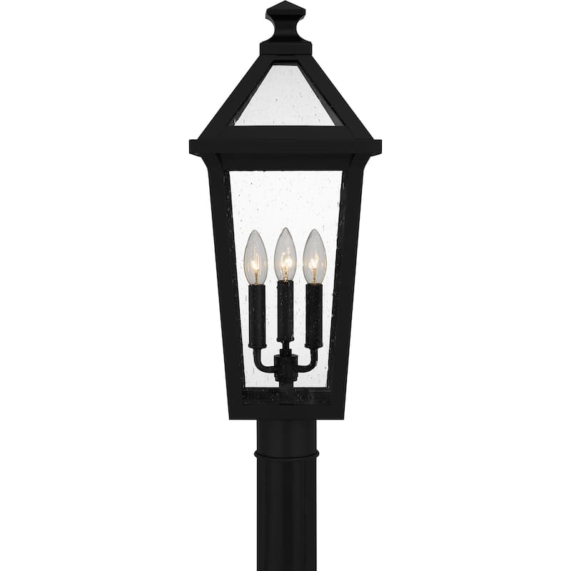 Boulevard 3-Light Matte Black Outdoor Post Lantern