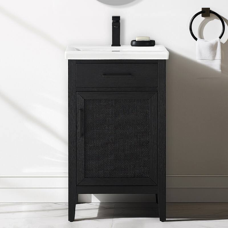 Sudio Design Cove 20" Single Bathroom Vanity - 20" Single Sink - 20" Single Sink - Black Oak