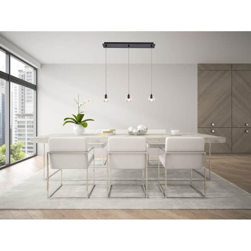 Elegant Lighting Eren 3 Light 28" Wide Crystal Linear Pendant