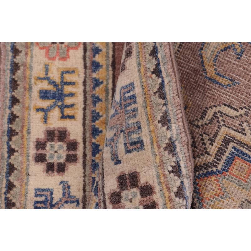 Rustic Kazak Julia Taupe/Beige Wool Rug - 2'0'' x 3'0''