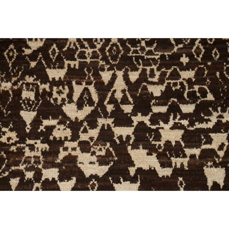 Tribal Moroccan Oriental Wool Area Rug Hand-knotted Office Carpet - 5'4" x 8'5"