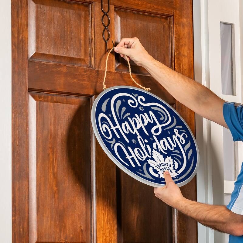 Toronto Maple Leafs 18" x 18" Happy Holidays Door Décor Wall Sign - 18" x 18"