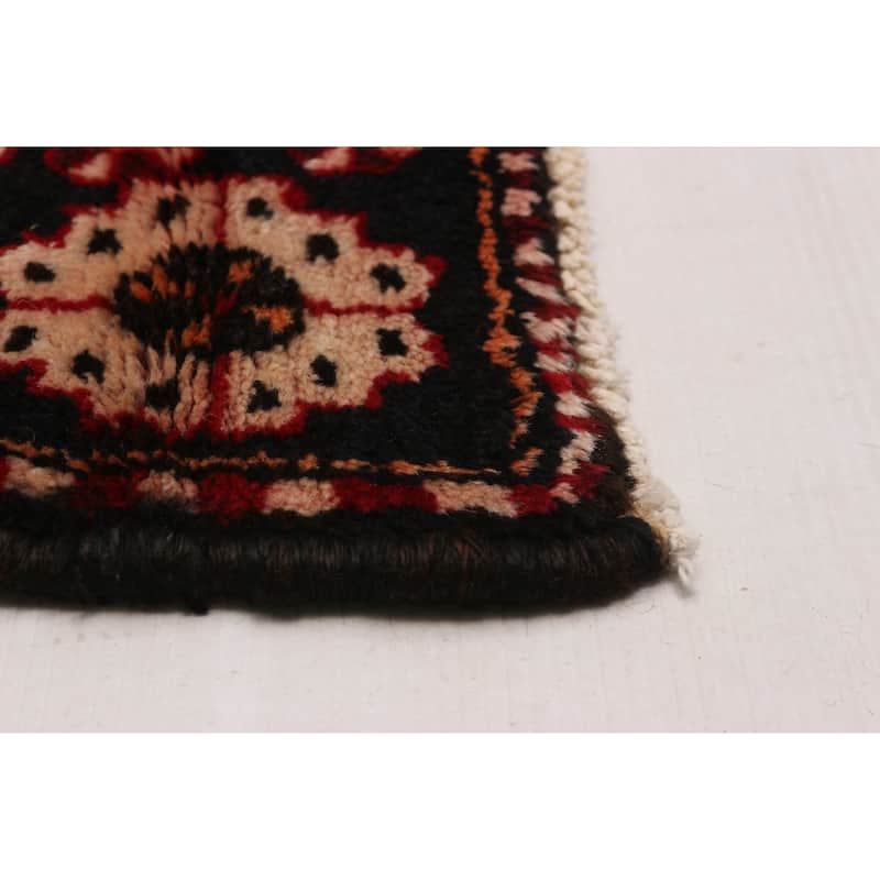 ECARPETGALLERY Hand-knotted Anadol Black, Red Wool Rug - 3'4 x 9'7