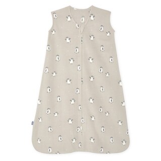 HALO SleepSack wearable blanket, Micro-fleece, Tan Penguin Pals, SM, 0-6M - small