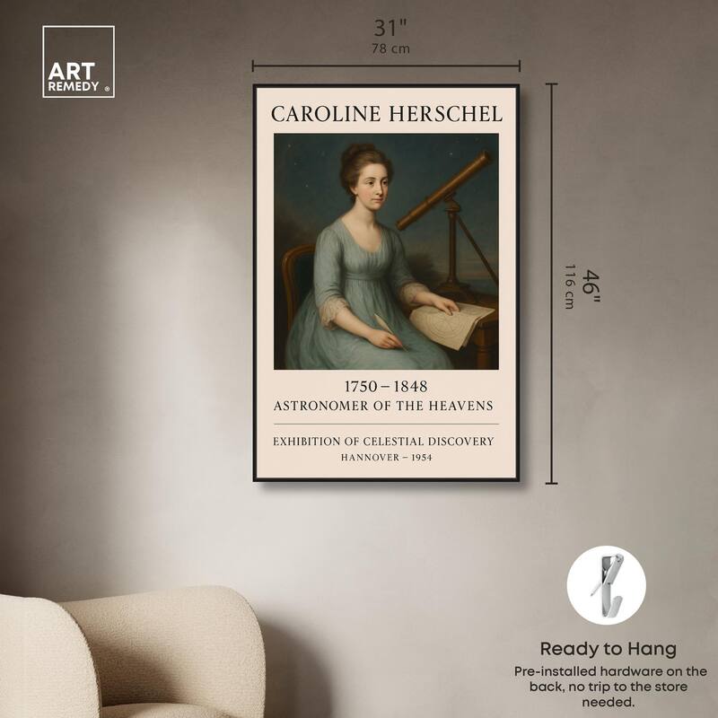Early Female Astronomer Canvas by Art Remedy