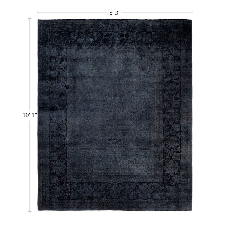 Overdyed One-of-a-Kind Hand-Knotted Area Rug - Black - 8' 3" x 10' 1"