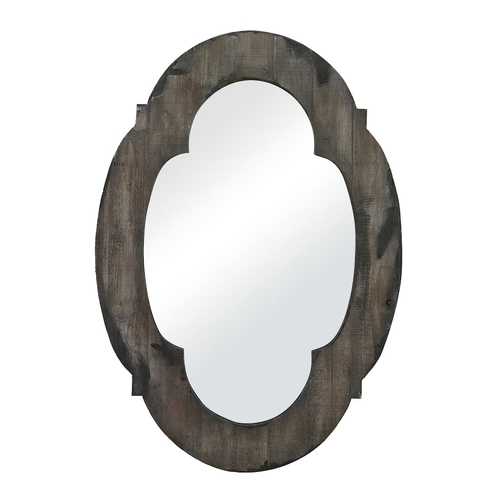 Atlas Wood Framed Wall Mirror - 28 inch High