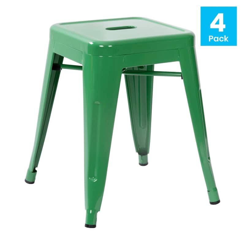 18 Inch Table Height Indoor Stackable Metal Dining Stool-Set of 4