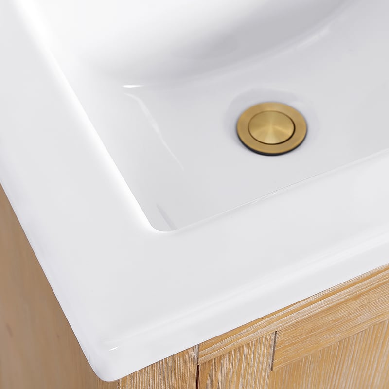 Gela Single Bath Vanity with Ceramic Basin Top without Mirror