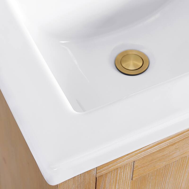 Gela Single Sink Bath Vanity with Drop-In Ceramic Basin without Mirror