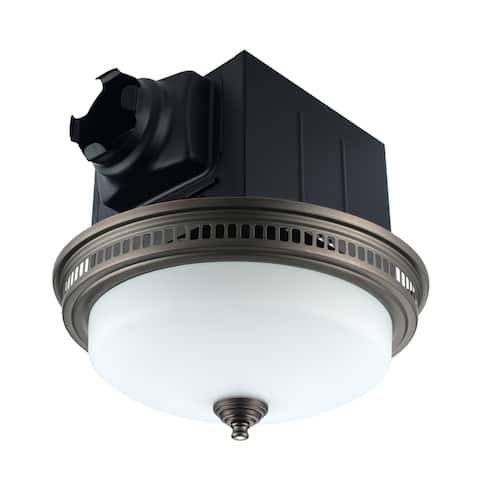 Ultra Quiet Bathroom Exhaust Fan with LED Light and Nightlight 110CFM 1.5 Sone with Round Frosted Glass Cover