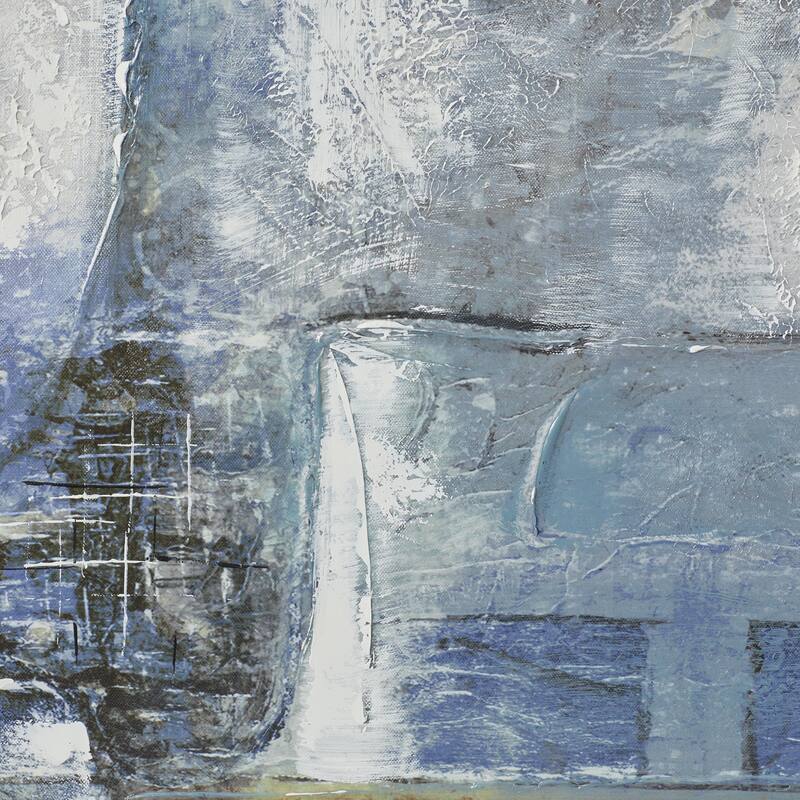 Canvas Abstract Living Room Framed Wall Art with Silver Frame - Gray - Roche River Decor