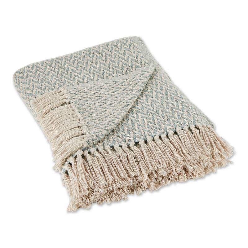 Stone Handloom Chevron Throw