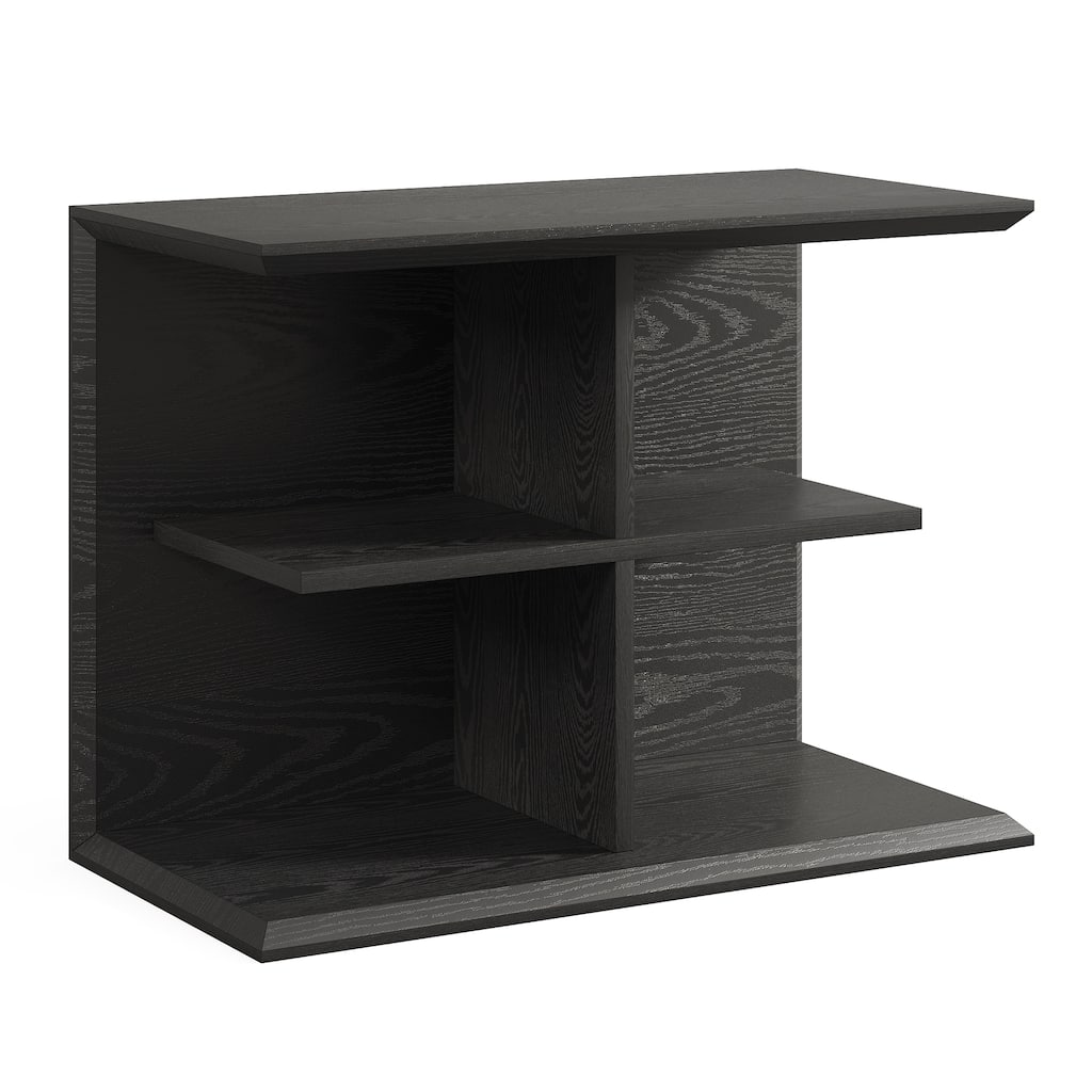 3-Tier End Table with Storage, Wood Sofa Side Table for Hallways