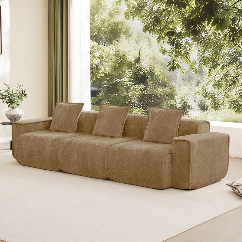 GDFStudio - Modular 3-Seater 108.66" Boneless Velvet Sofa