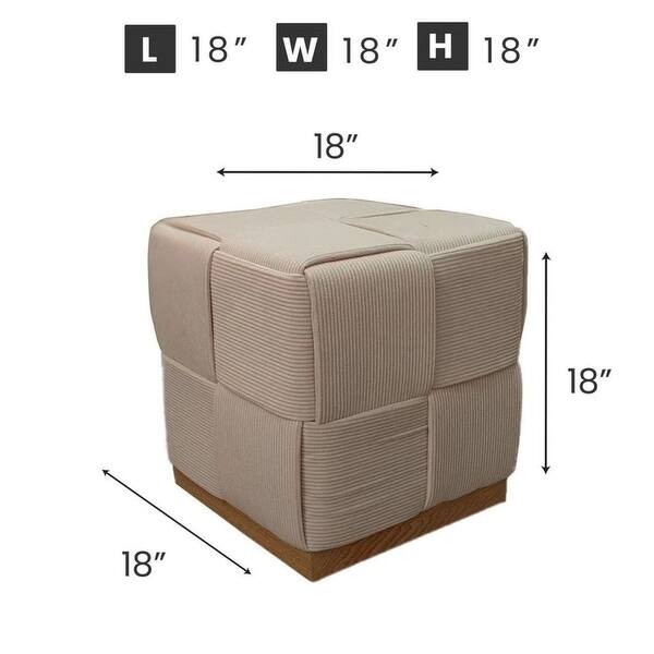 dimension image slide 0 of 2, Esme Checker Weave Corduroy Stool