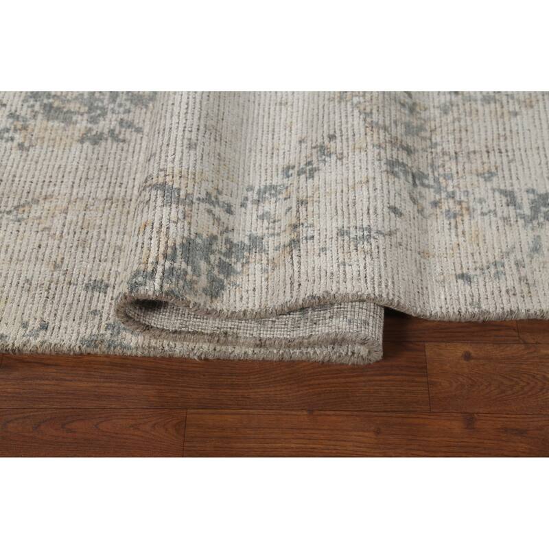 All-Over Abstract Indian Area Rug Hand-Knotted Wool Carpet - 8'0"x 11'5"